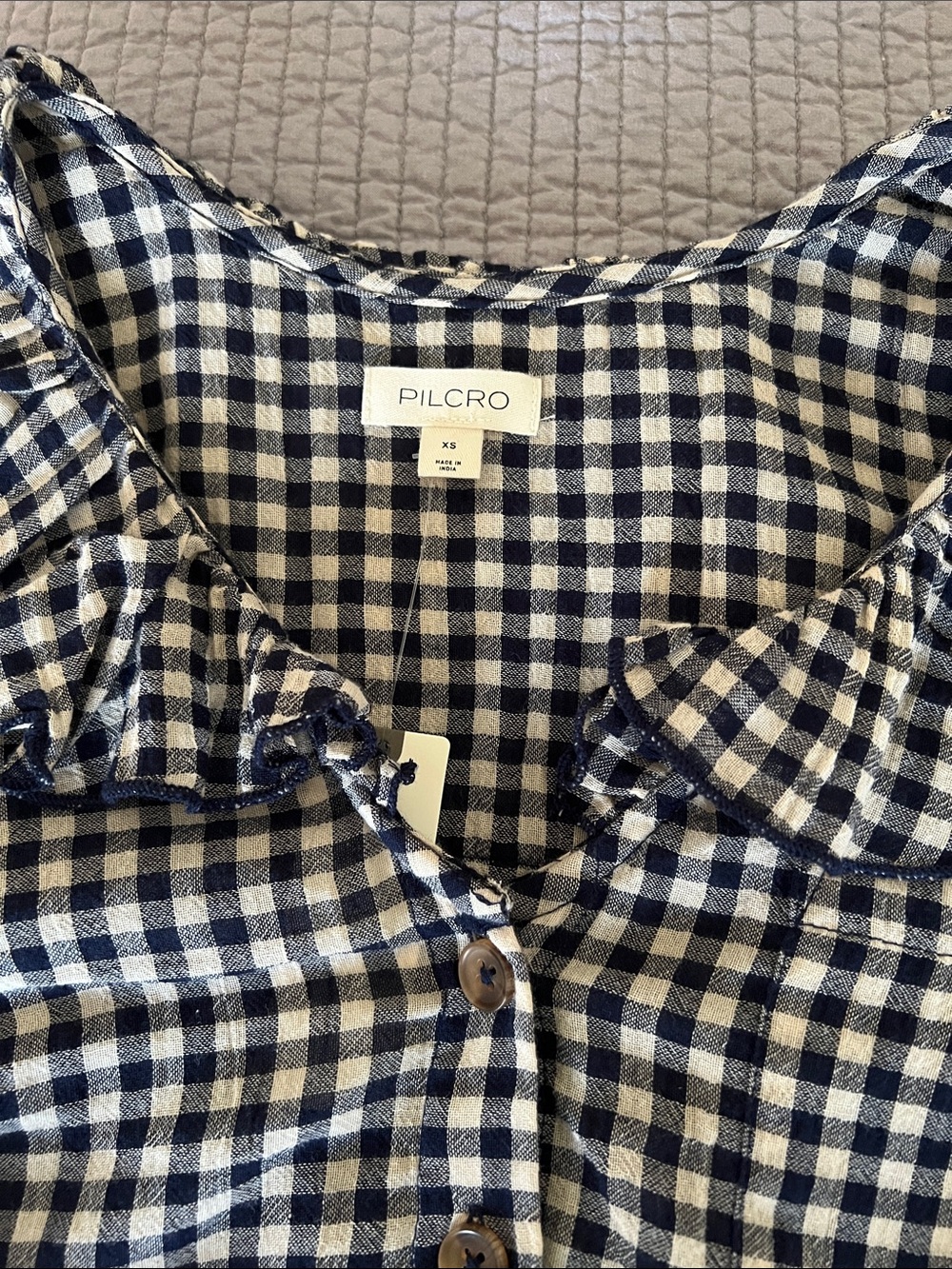 Anthropologie Pilcro Remy Ruffle Collar Buttondown Shirt - Picture 3 of 6